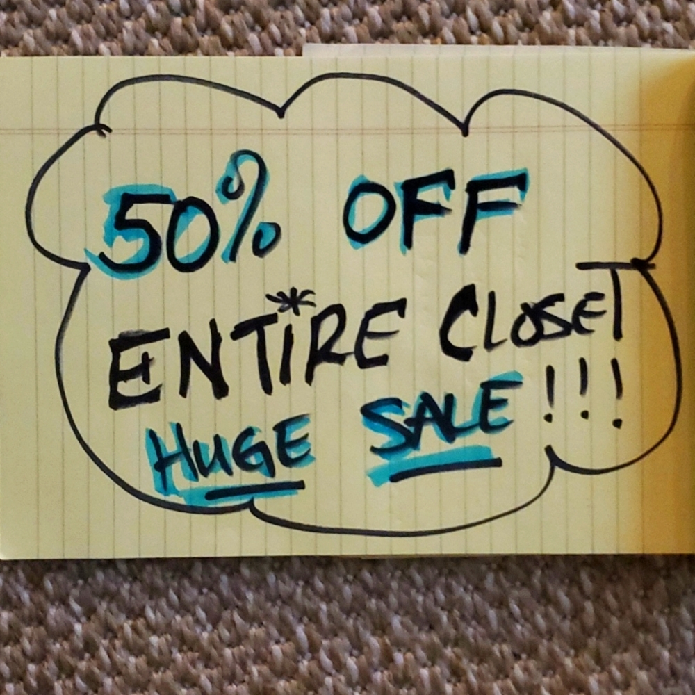 50% OFF SALE ENTIRE CLOSET